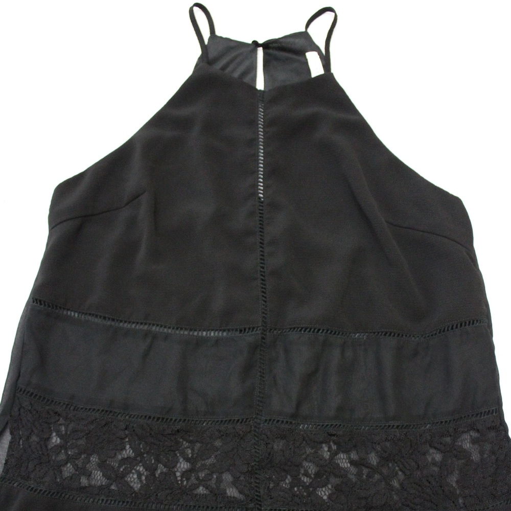 Lush Black Sheer tank with lace